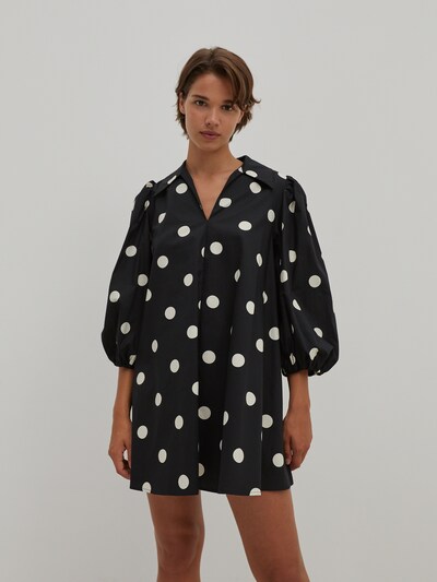 Rochie tip bluză 'Thanya' EDITED pe negru / alb, Vizualizare model