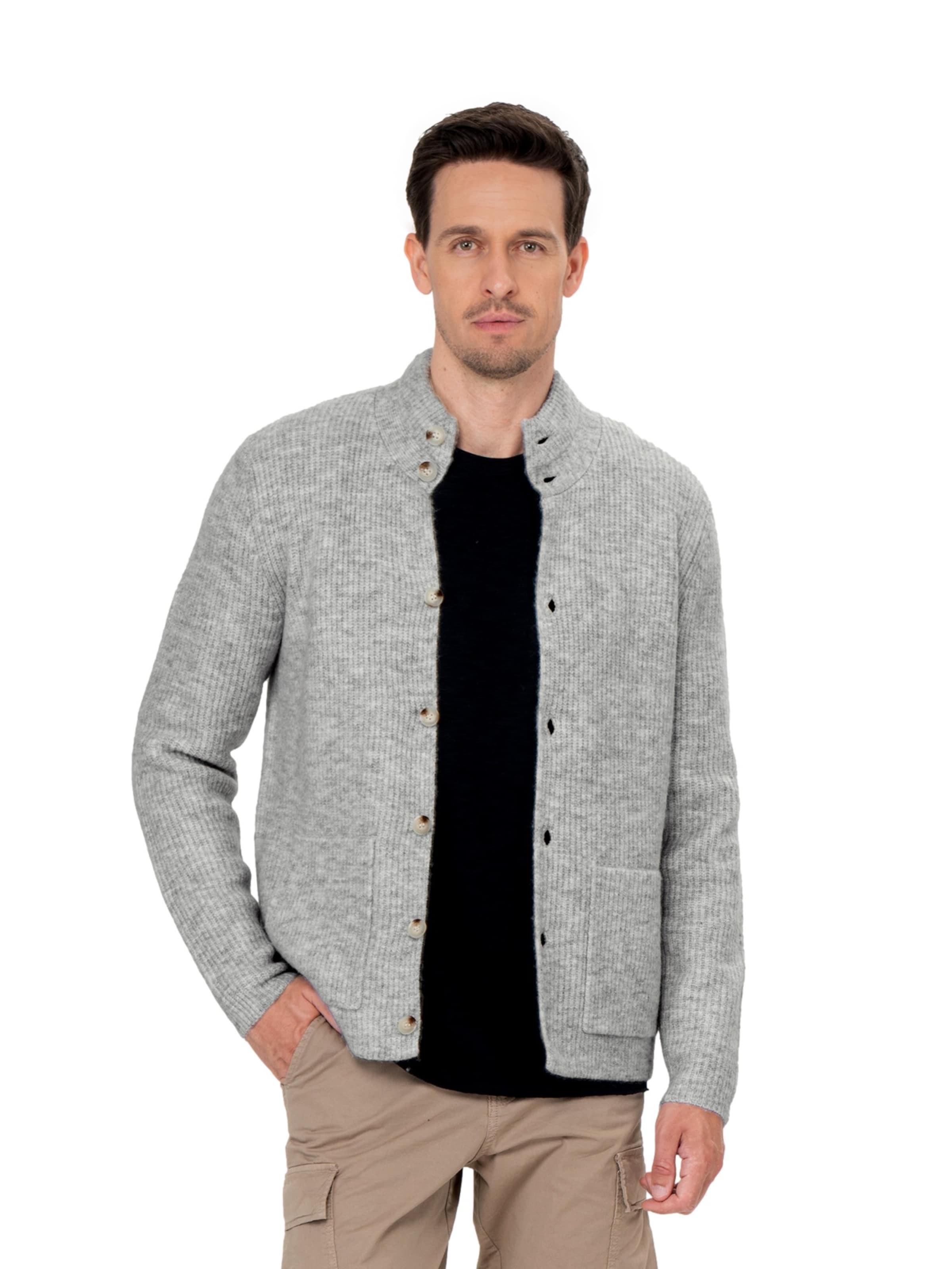 Key Largo Gebreid vest 'KLLUZERN' in Grijs: voorkant