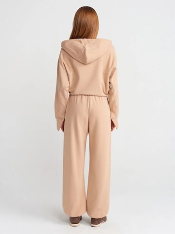 Dilvin Wide leg Workout Pants in Beige