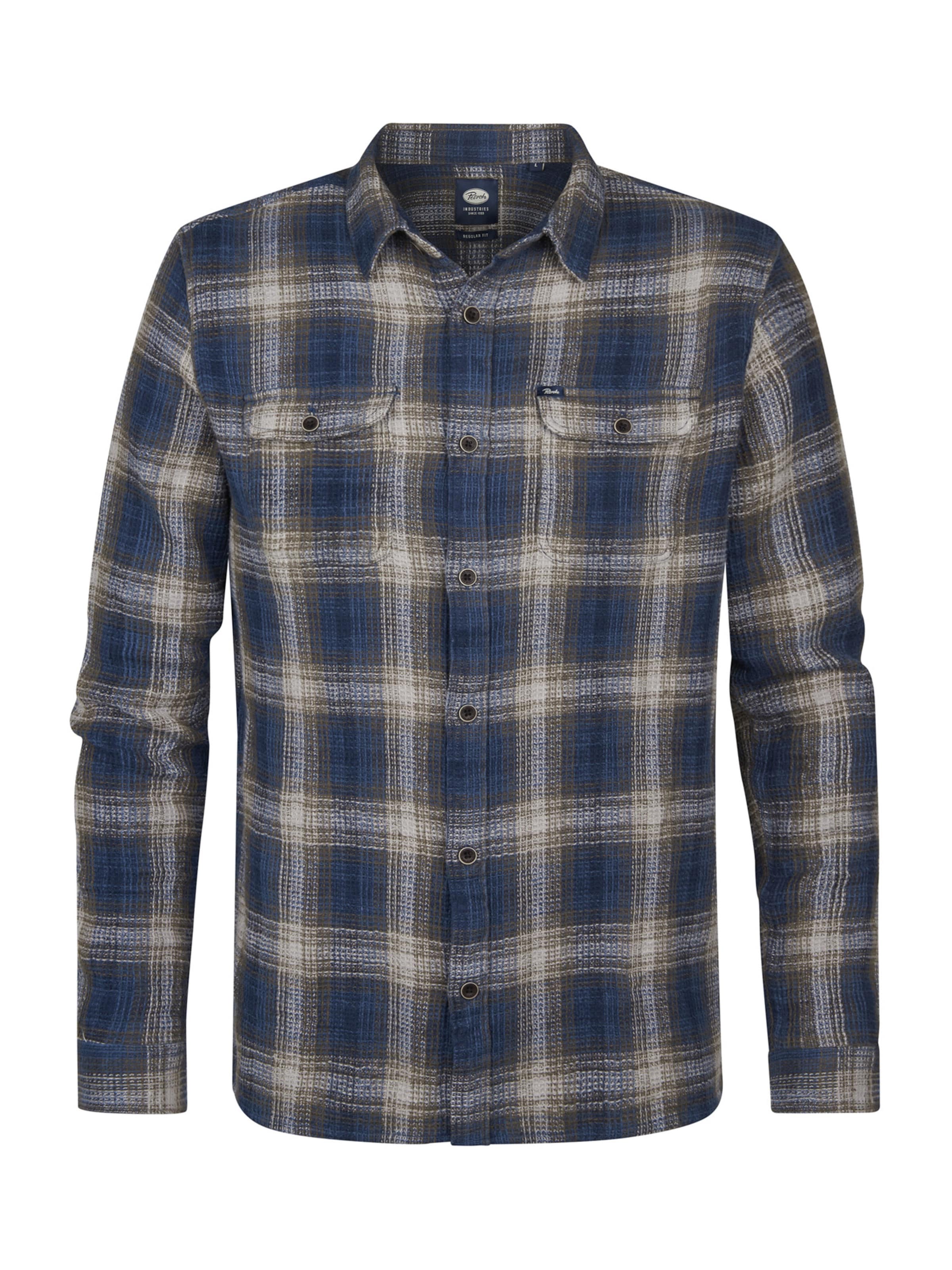 Petrol Industries Средняя посадка Рубашка в Синий: спереди