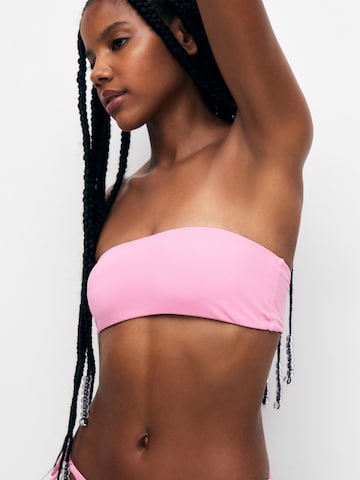 Pull&Bear Bandeau Horní díl plavek – pink