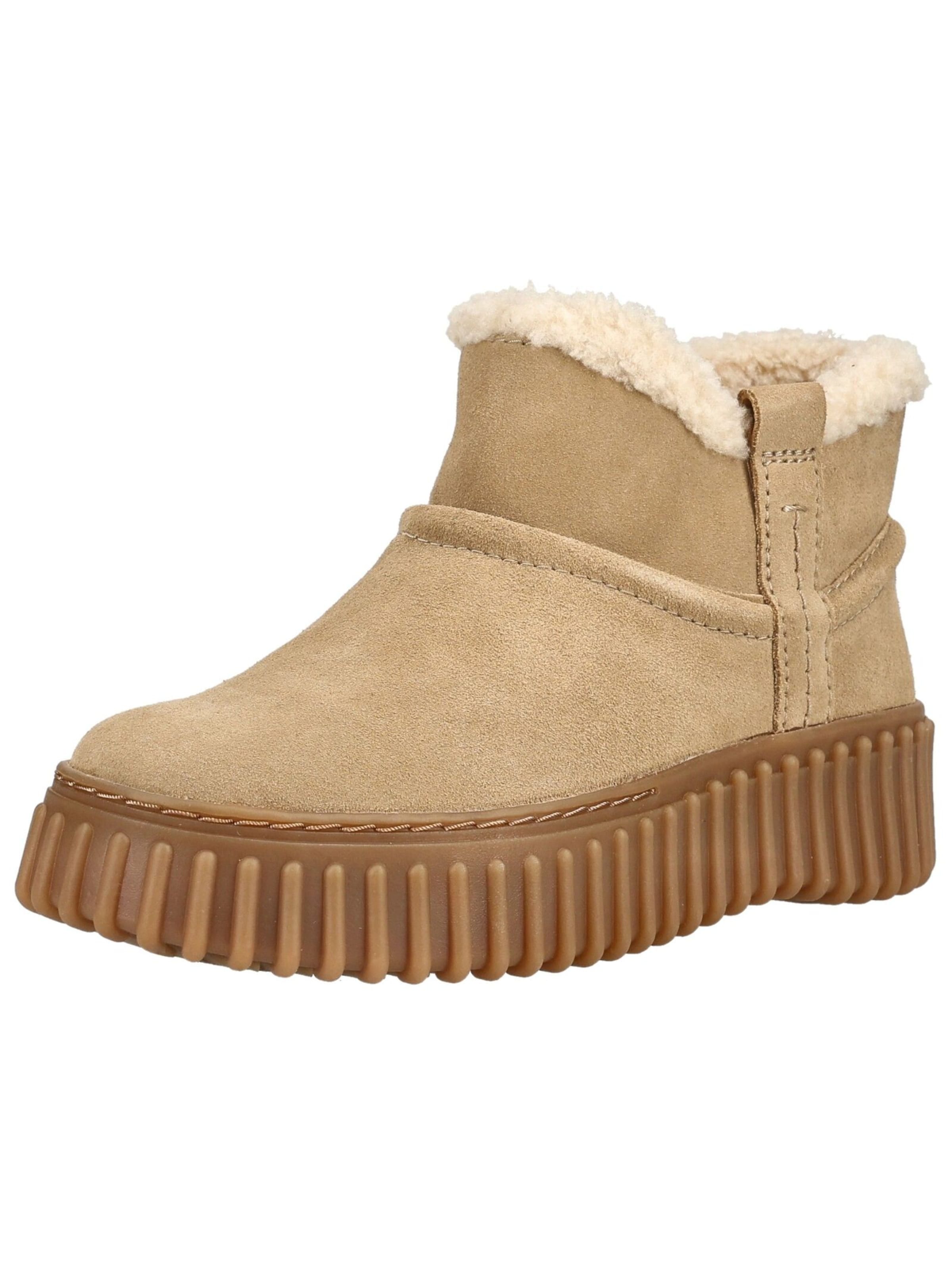 CLARKS Enkellaarsjes in Beige: voorkant