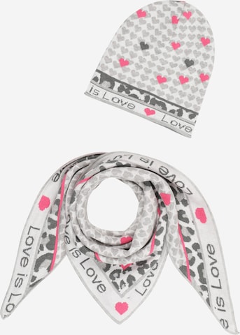 Zwillingsherz Beanie 'Love is Love' in Grey: front