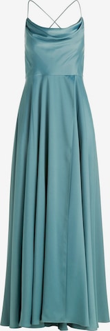 Vera Mont Abendkleid mit Wasserfallausschnitt in Blau: Vorderseite
