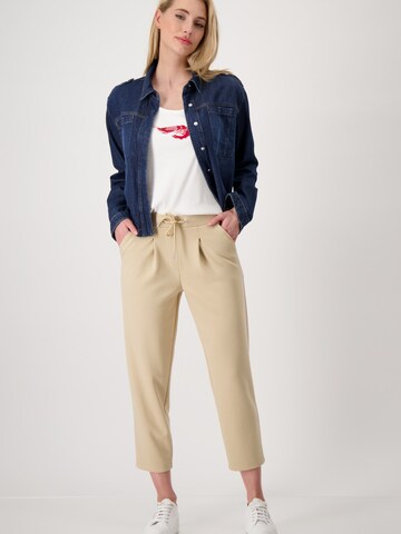 monari Regular Bandplooibroek in Beige
