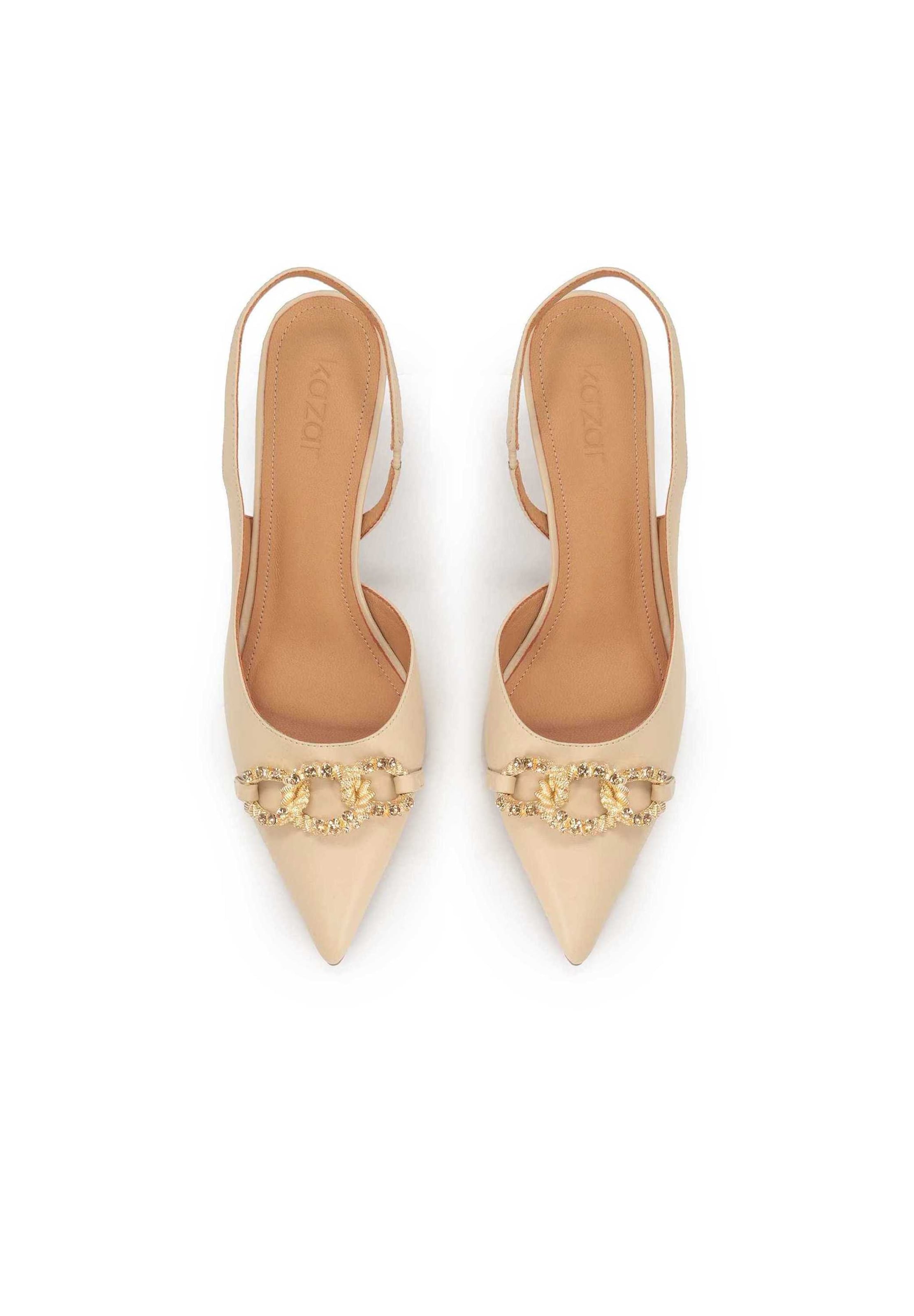Kazar Slingback Pumps in Beige