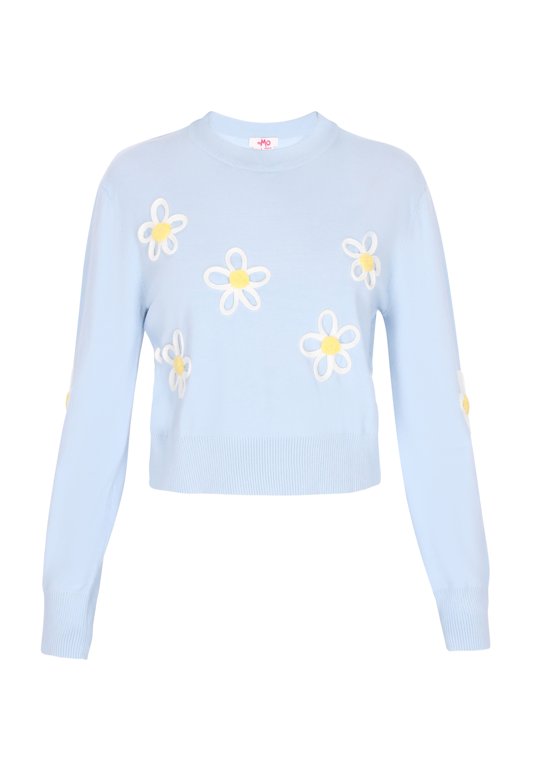 Pulover MYMO pe albastru deschis / galben / alb, Vizualizare produs