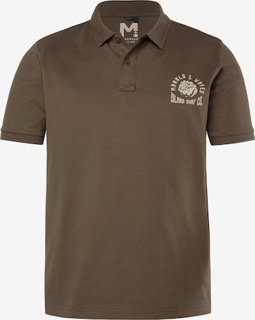 Men Plus Poloshirt in Braun: Vorderseite