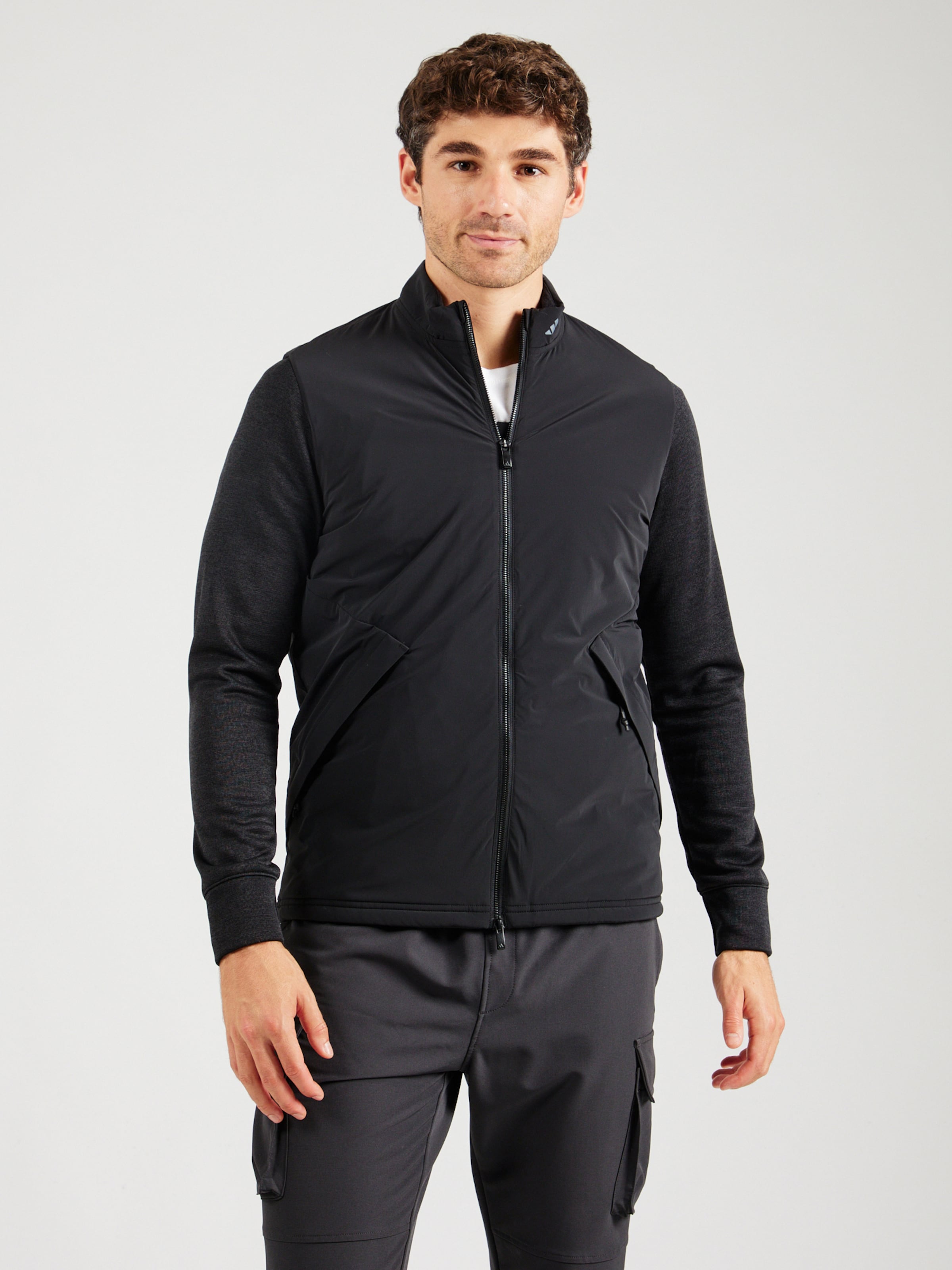 ADIDAS GOLF Athletic Jacket 'U365T FG' in Black, Mottled Black