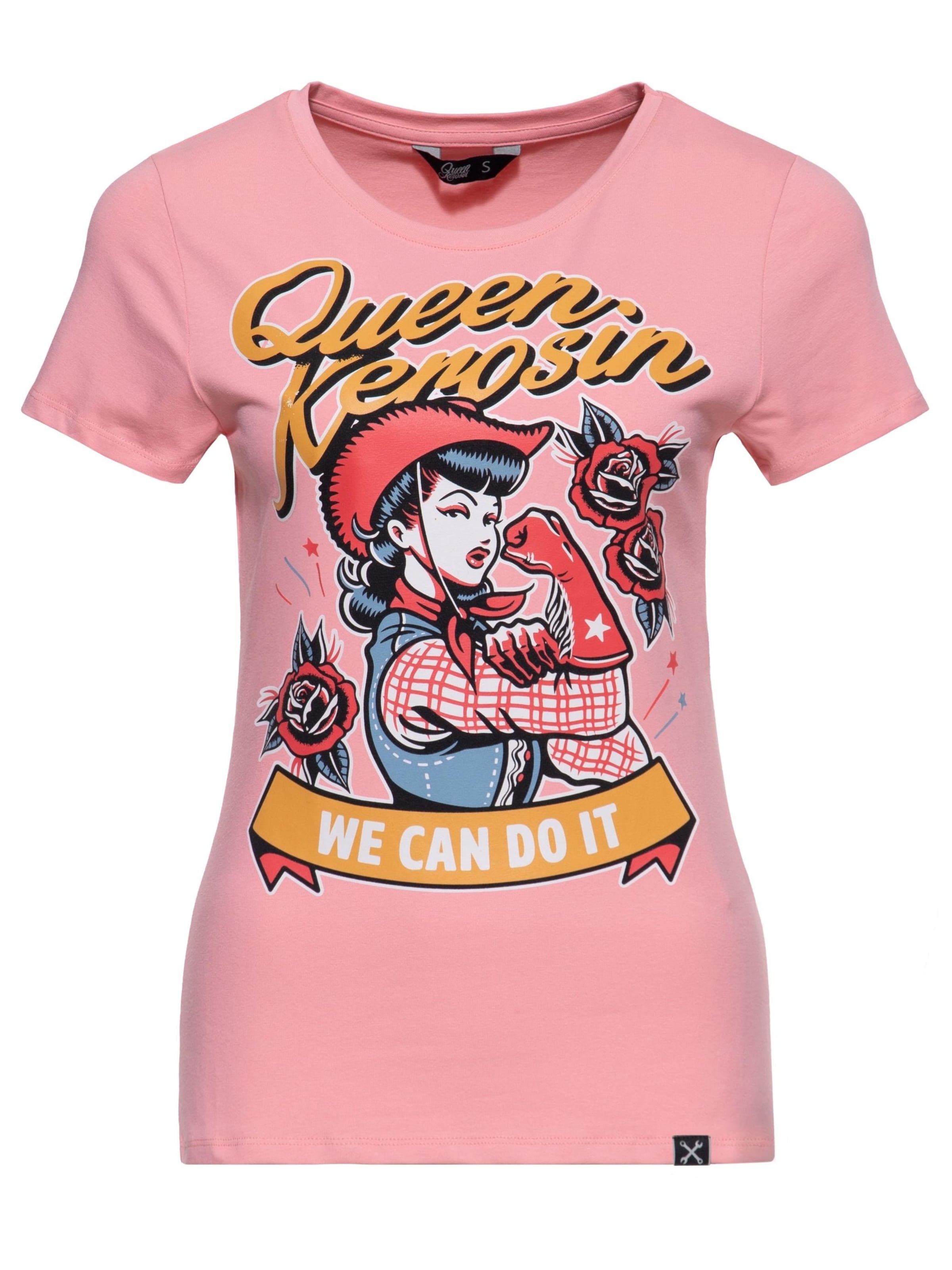 Queen Kerosin Shirt 'We Can Do It'‌‌‌‌‌‌‌‌ in Pink: Vorderseite