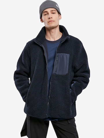 Urban Classics Fleece jas in Blauw: voorkant