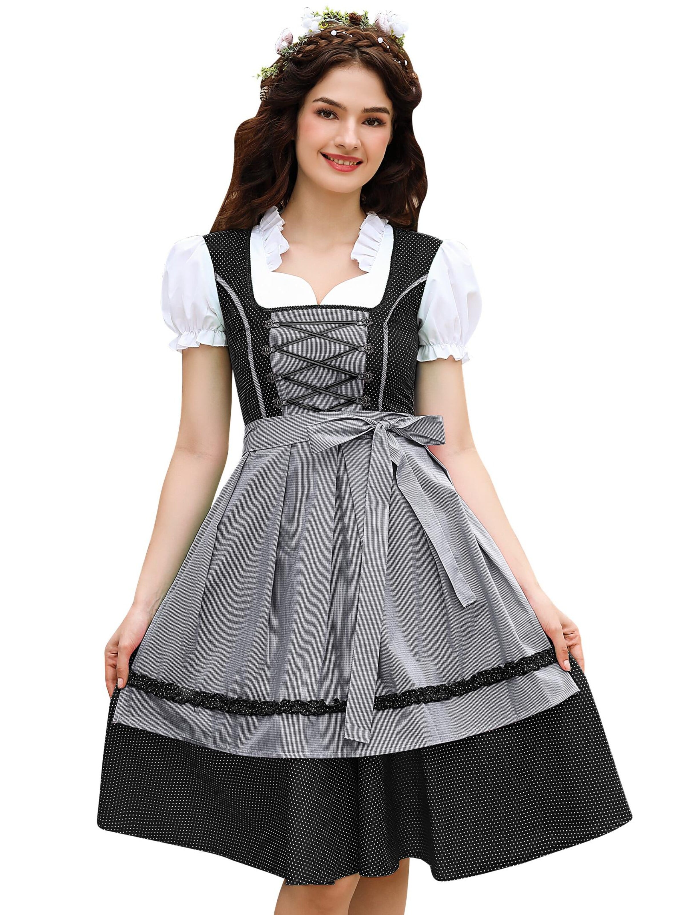 Yesfashion Dirndl w kolorze czarny: przód