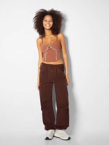 Bershka Top in Brown