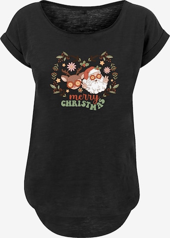 T-shirt 'Christmas Hippie Santa And Reindeer' F4NT4STIC en noir : devant