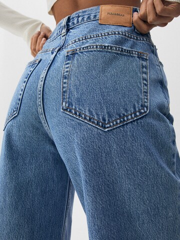 Pull&Bear Wide leg Jeans in Blauw