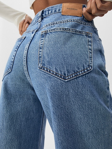 Pull&Bear Wide leg Jeans in Blauw