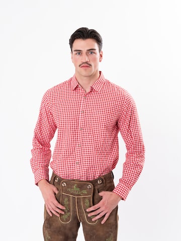 HerzSticht Traditional shirt 'Hocheck' in Red