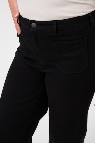 KAFFE CURVE Wide Leg Hose ' KCBrookie' in Schwarz