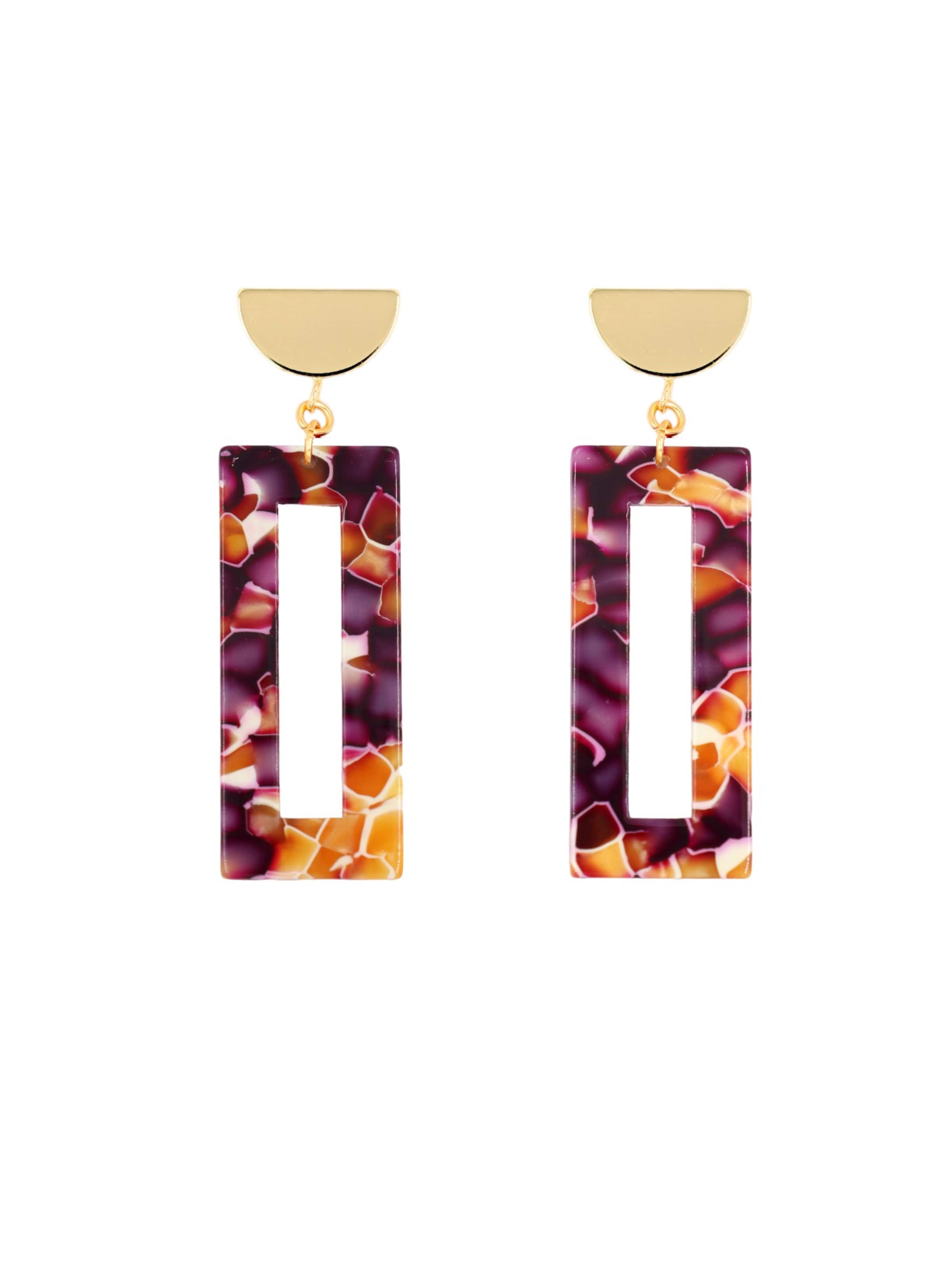 Boucles d'oreilles 'Akane' Fräulein Wunder en violet : devant