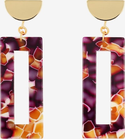 Auskarai 'Akane' iš Fräulein Wunder, spalva – Auksas / purpurinė / oranžinė / balta, Prekių apžvalga