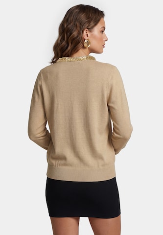 faina Knit Cardigan in Beige