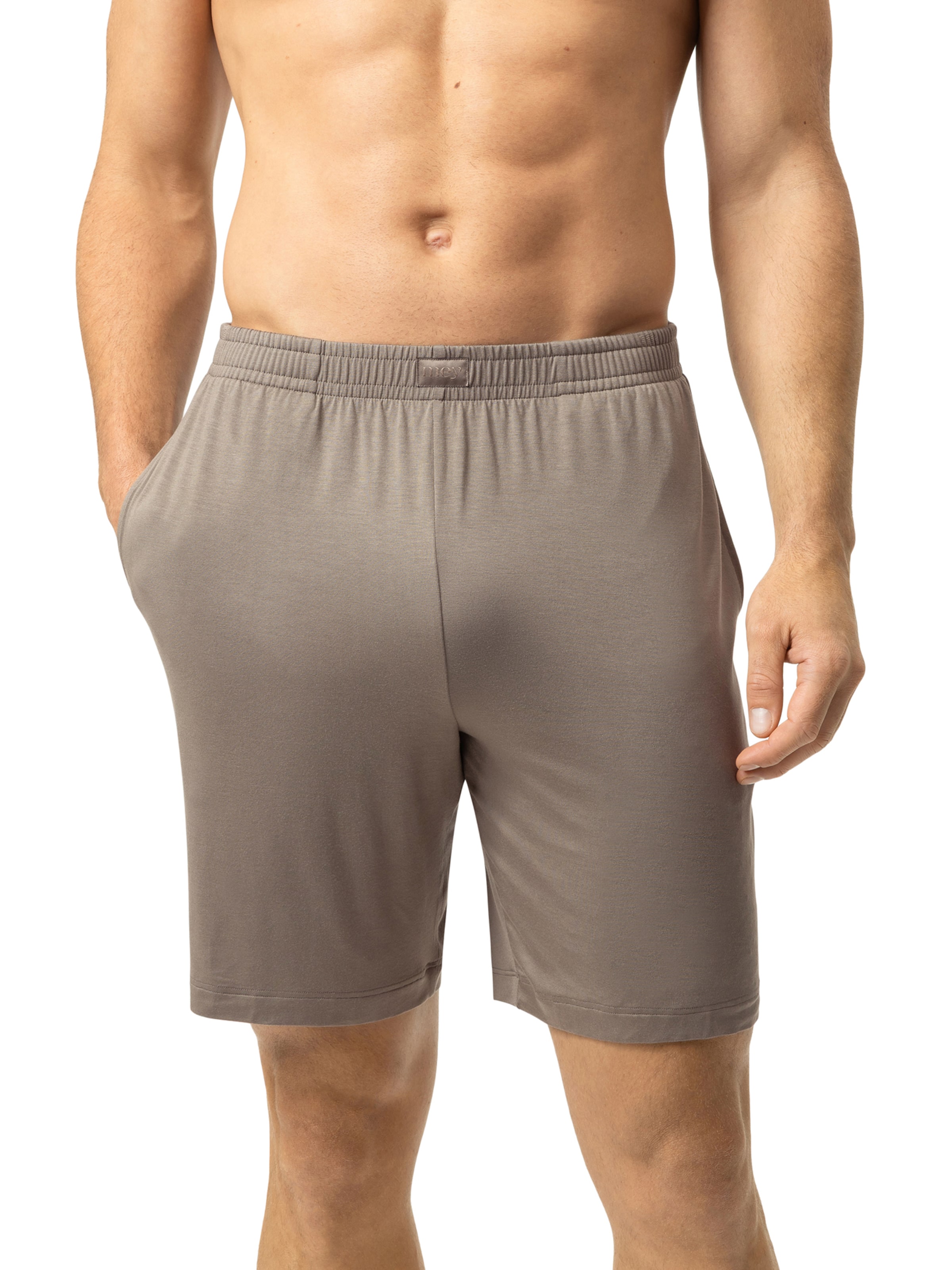 Mey Pyjamashorts 'Jefferson' in Braun: Vorderseite