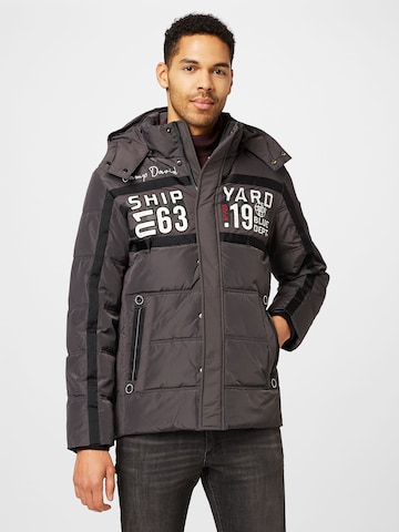 CAMP DAVID Winter Jacket in Grey: front