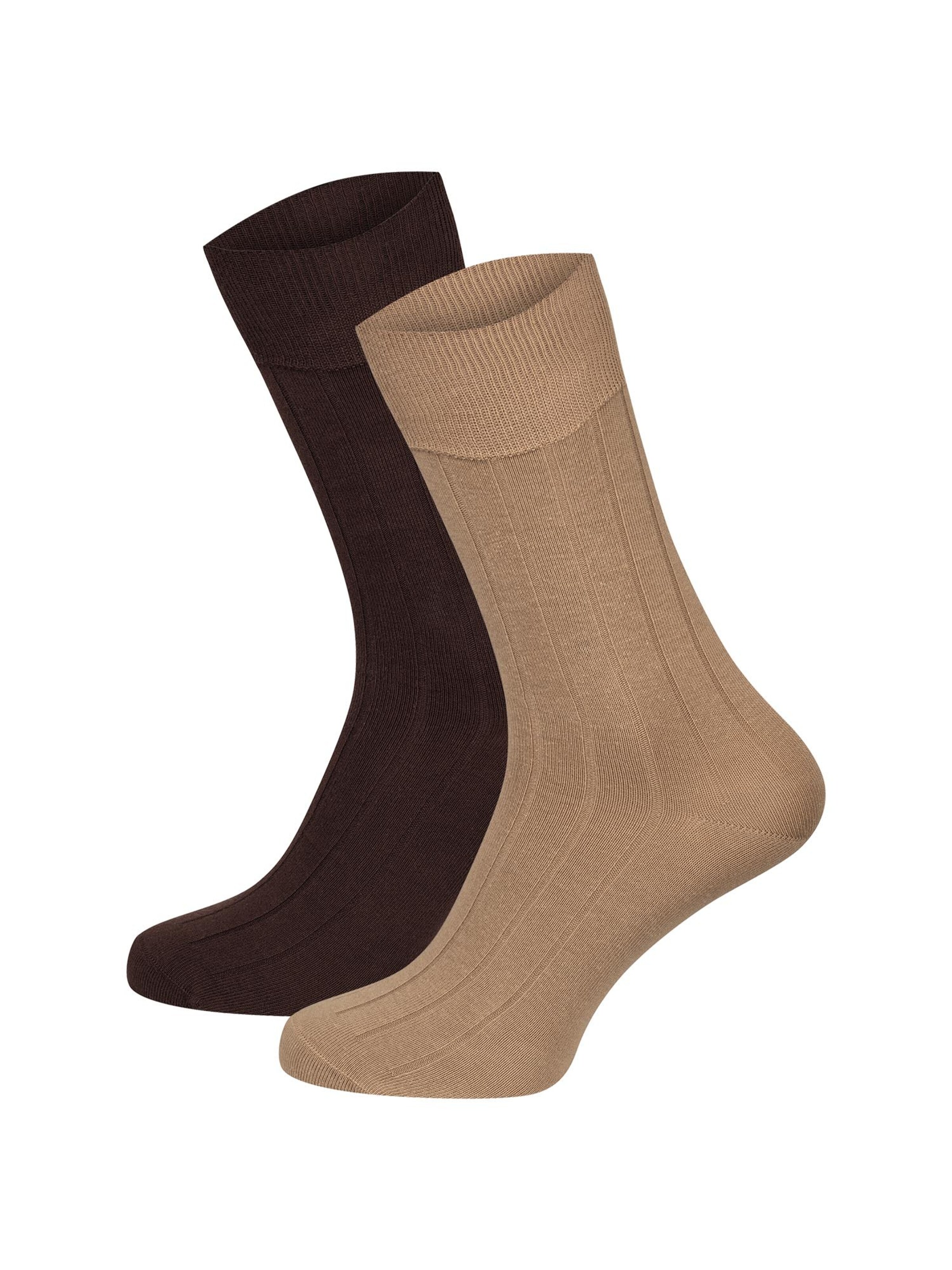 Nur Die Sokken ' Rippstrick' in Beige: voorkant