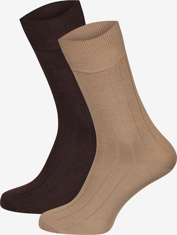 Nur Die - Calcetines ' Rippstrick' en beige: frente