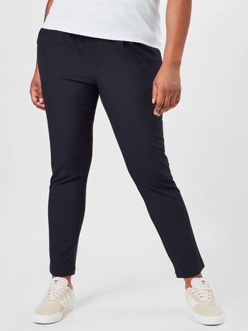 KAFFE CURVE Slim fit Pleat-Front Pants 'Jia' in Black: front