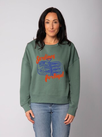 Sweat-shirt 'Sardines Portugal ' Watapparel en vert : devant
