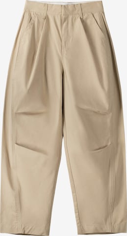 Loosefit Pantaloni con pieghe di Bershka in beige: frontale