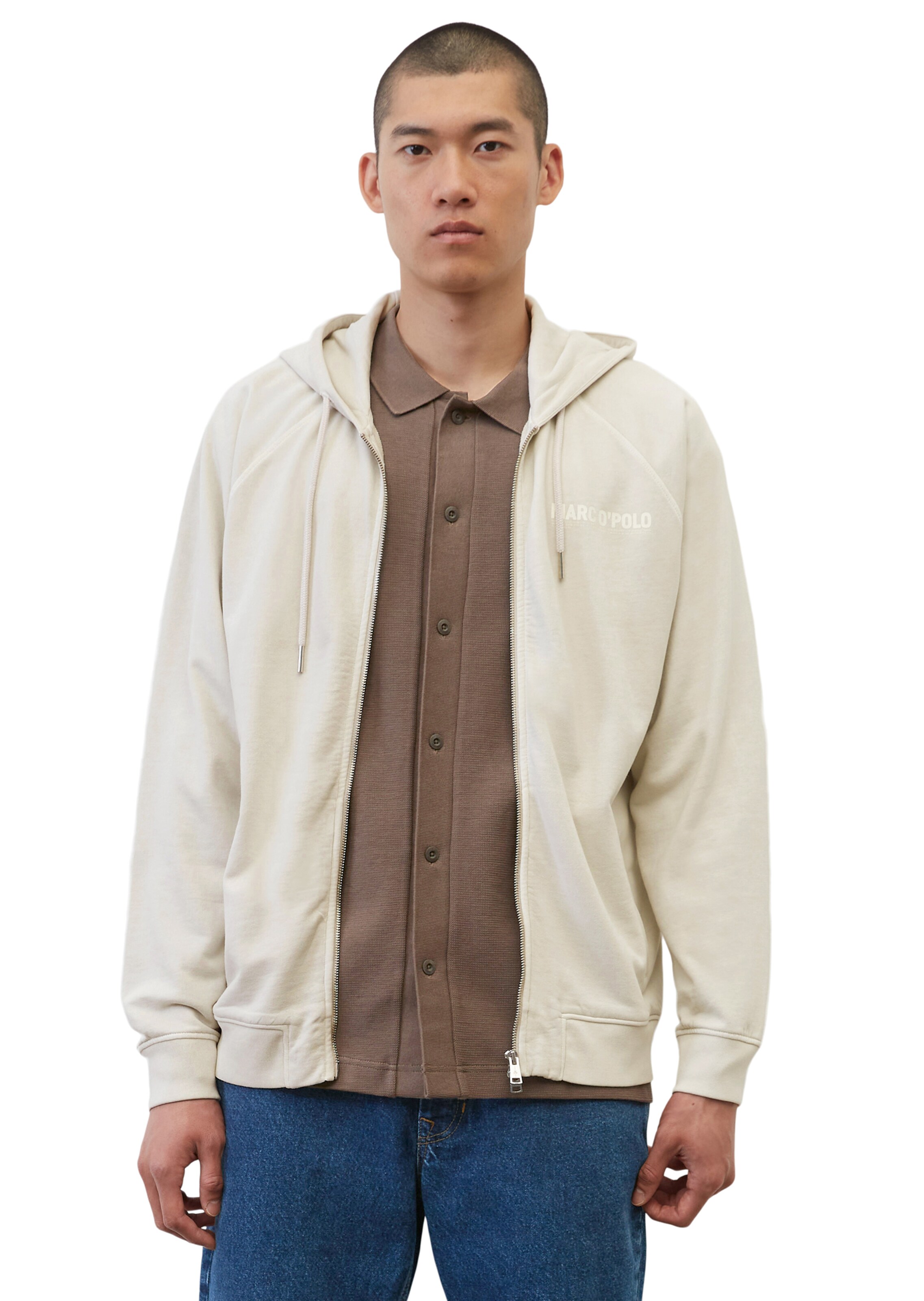 beige zip up hoodie men