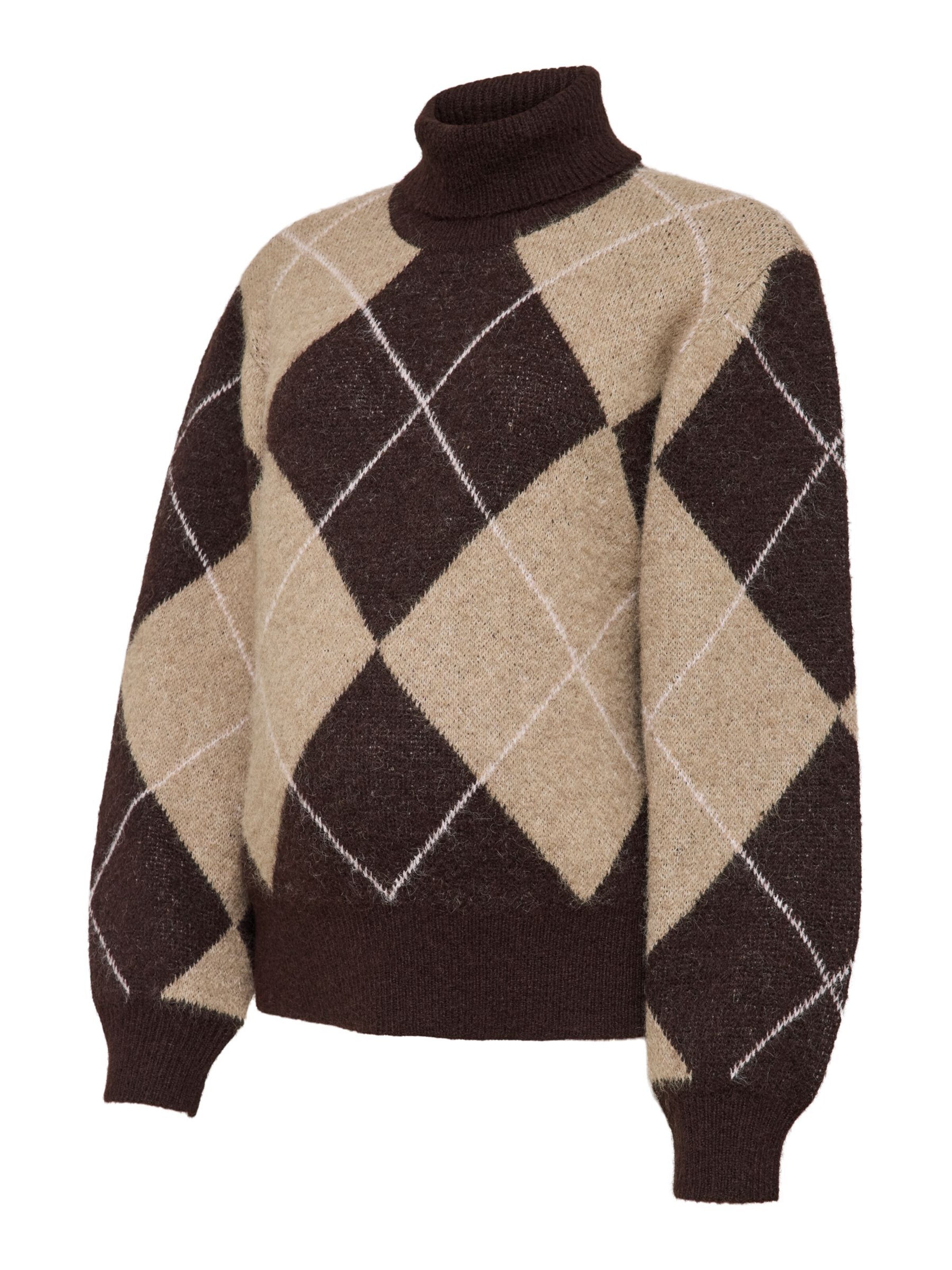 Vero Moda Maternity Jersey 'VMMDarla' en L en arena / chocolate / blanco, Vista del producto