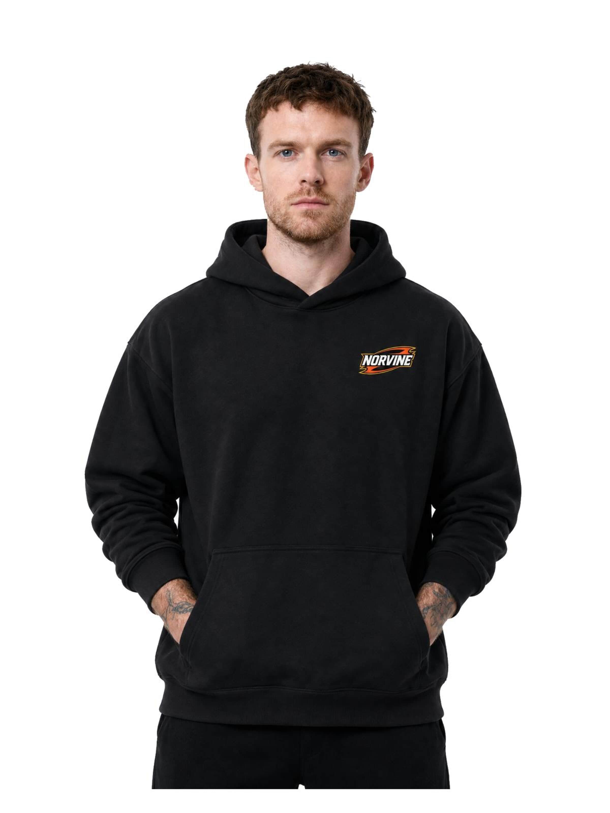 Norvine Sweatshirt 'Norvine Overdrive Hoodie - Fluffy Boxcut Hoodie' in Black: front