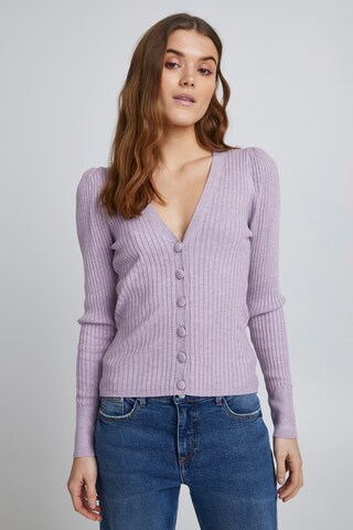 b.young Knit Cardigan in Purple: front