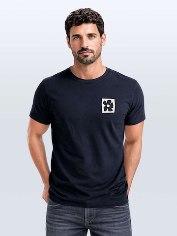 Neverless Shirt 'Blume Quadrat' in Blue: front