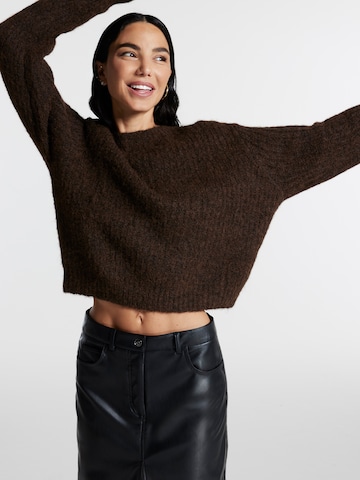 ABOUT YOU x Chiara Biasi Sweater 'Silva' in Brown: front