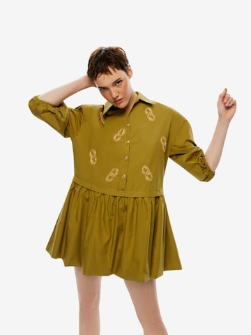 NOCTURNE Shirt Dress in Green: front