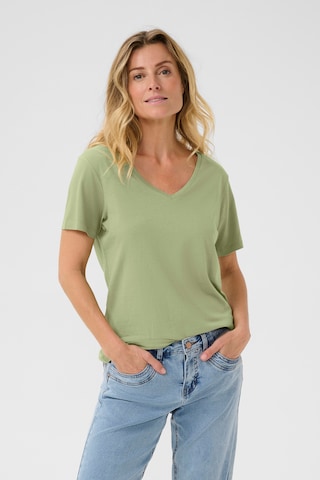 Cream Shirt 'Naia' in Green: front