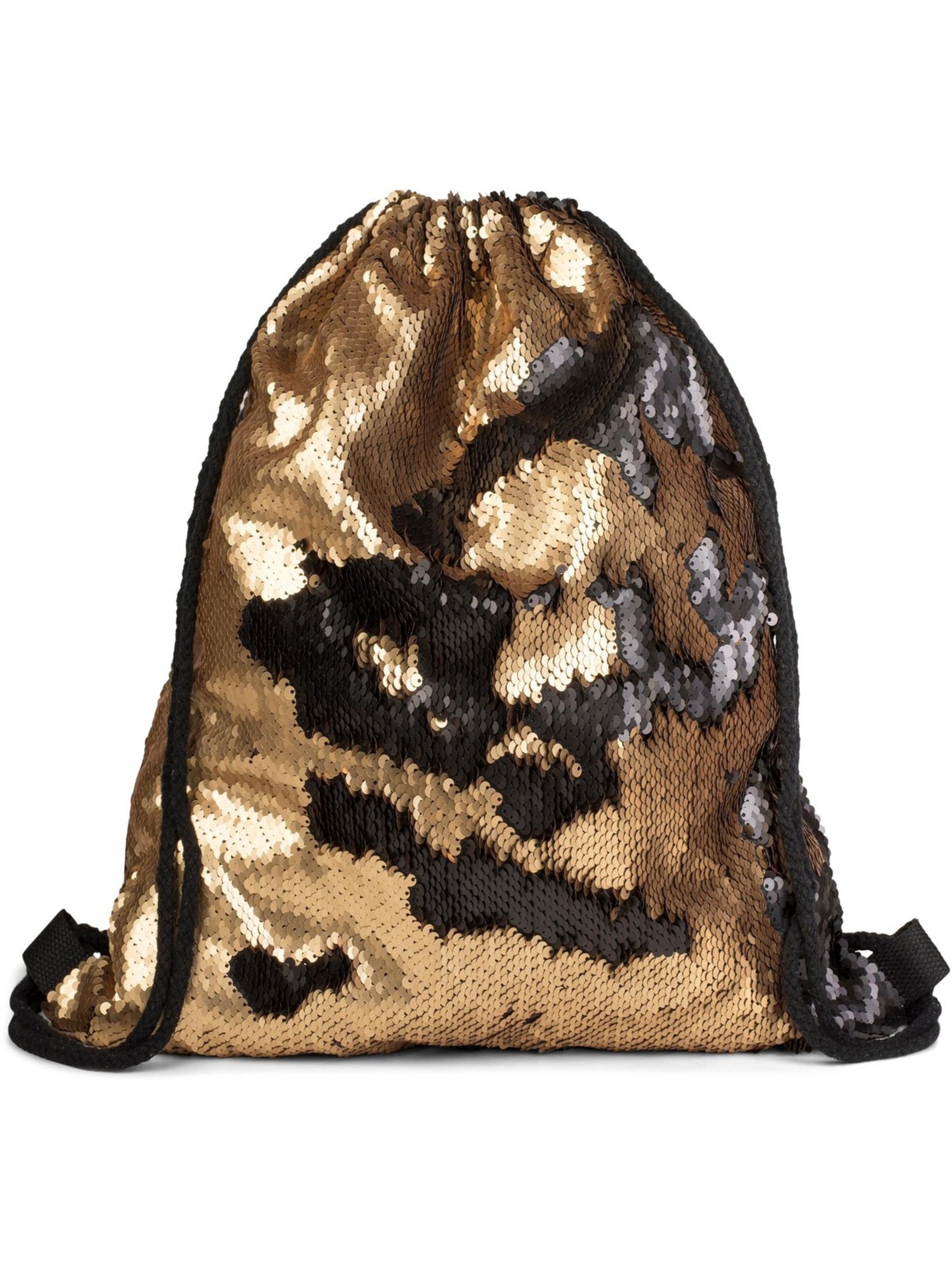 styleBREAKER Turnbeutel 'Turnbeutel mit Wendepailletten'‌‌‌‌‌‌‌‌‌‌ in Gold: Vorderseite