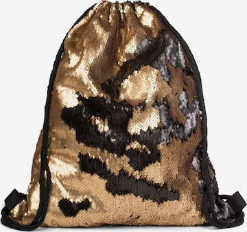 styleBREAKER Turnbeutel 'Turnbeutel mit Wendepailletten' in Gold: Vorderseite
