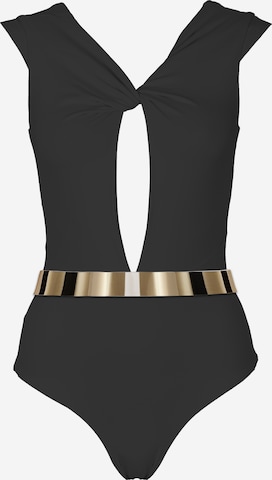 SEA ME SWIM High neck Swimsuit 'COTE D'AZUR Gold Edition' in Black: front