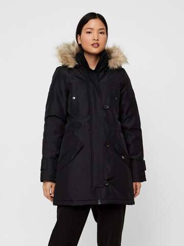 melns VERO MODA Ziemas parka 'Excursion Expedition': no priekšpuses
