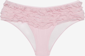 ESOTIQ - Panti 'Slip Afrill, zarte Rüschen, glatte Microfaser, transparent' en rosa: frente