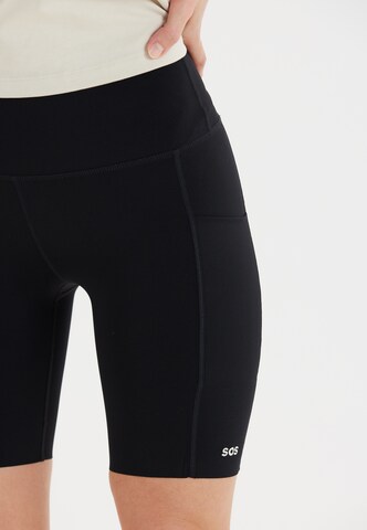 SOS Slimfit Sporthose 'Leysin' in Schwarz