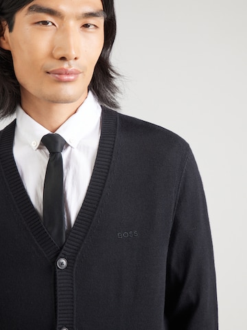 BOSS Gebreid vest 'Avac_CD' in Zwart