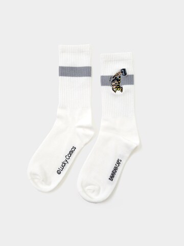 Bavarian Caps Athletic Socks 'Joe Dalton' in White: front