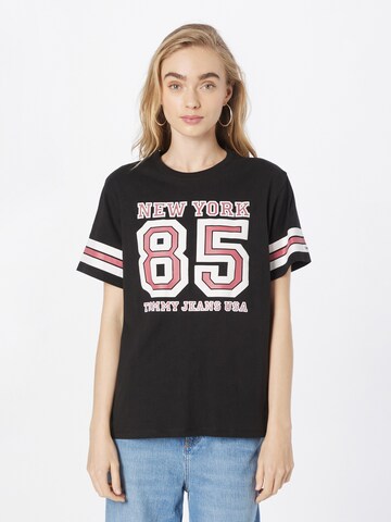 Maglietta 'Collegiate' di Tommy Jeans in nero: frontale