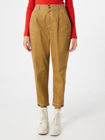 Gina Tricot Tapered Pleat-front trousers 'Kali' in Yellow: front